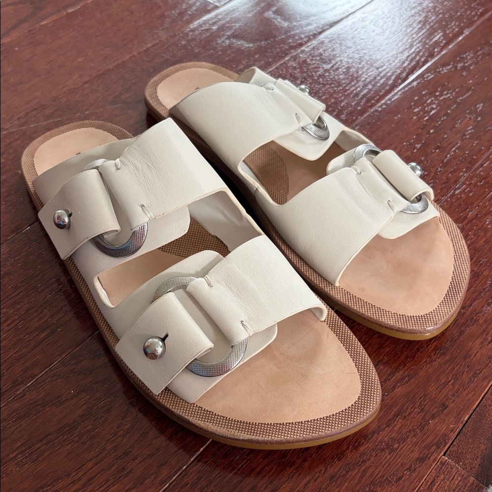 Rag & Bone Slide Avost Sandals Size 38.5 Antique White leather - Picture 14 of 16